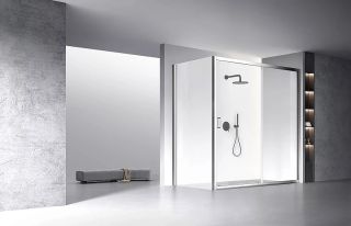 Боковая панель Veconi KP-13, 900х1950 , хром, стекло прозрачное